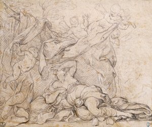 Vénus, étude pour le Triomphe de la Providence Divine, fresque sur la voûte du hall du Palazzo Barberini, Rome - Pietro da Cortona