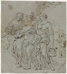 Lot et ses filles (recto) Esquisse pour Lot et ses filles (verso) - Pietro da Cortona