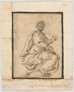 Page de carnet de croquis : Figure allégorique - Pietro da Cortona