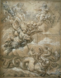 La Sainte Trinité avec Saint Michel terrassant le Dragon, 1666 - Pietro da Cortona