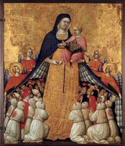 La Vierge de Miséricorde : Retable de Pietro da Recanati, connu sous le nom de Pietro di Domenico da Montepulciano (actif 1418, mort entre 1427 et 1432) - Pietro di Domenico da Montepulciano