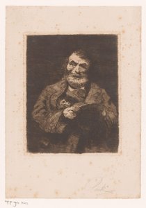 Homme avec singe - Pink (signed by artist)
