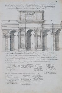 Arc de Claude à Rome, dessin, tiré des Antiquités romaines, par Pirro Ligorio (1513-1583) - Pirro Ligorio