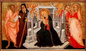 Madone et enfant avec saints. XVe siècle - Pittore Marchigiano
