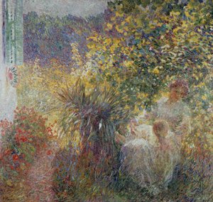 Mère et fils dans le jardin