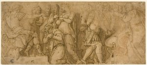 Famille de Darius devant Alexandre ; Prisonniers devant un Sénateur - Polidoro da Caravaggio