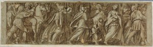 Les Sabines traversant le Tibre pour assister aux jeux romains - Polidoro da Caravaggio