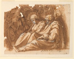 Figures assises avec trophée - Polidoro da Caravaggio
