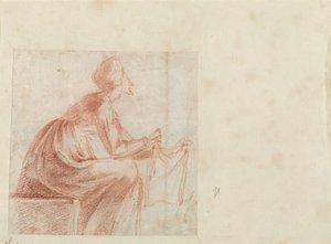 Femme assise avec un morceau de tissu [verso] - Polidoro da Caravaggio
