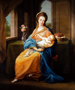 Paire de portraits, Dame avec un enfant - Pompeo Girolamo Batoni