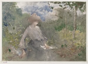 Lecture dans un Jardin - Pompeo Mariani