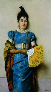 Éventail jaune - Pompeo Massani