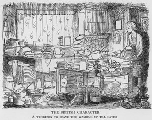 Le caractère britannique, une tendance à remettre la vaisselle à plus tard