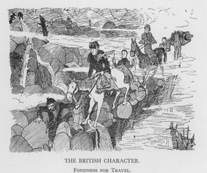 Le caractère britannique, goût pour les voyages (lithographie)