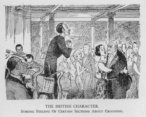 Le caractère britannique ; fort sentiment de certaines sections à propos du crooning
