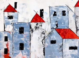 La ville aux toits rouges modernes