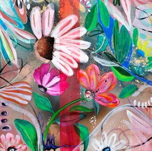 Fleurs abstraites aux couleurs vives
