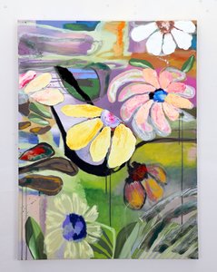 Fleurs abstraites aux couleurs vives