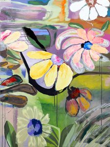 Fleurs abstraites aux couleurs vives