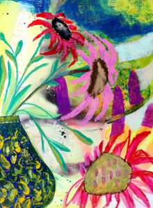 Fleurs abstraites aux couleurs vives