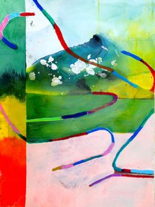 Paysage abstrait aux couleurs vives