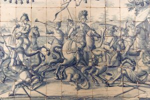 Alexandre (356-323 av. J.-C.) combattant les Perses, vers 1745 - Portuguese School