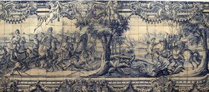 Alexandre le Grand (356-323 av. J.-C.) combattant les Perses - Plaque d