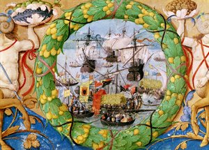 Fête de la flotte portugaise, illustration de Lettura Nova par Alem Douro, 1513 - Portuguese School