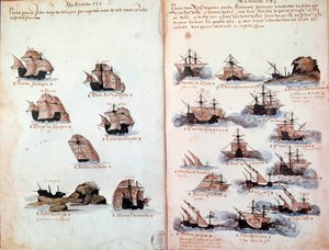 Page de manuscrit "Mémoires des armadas du Portugal sous le roi Manuel I"