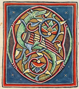 Ms 3089 fol.35r Initiale habitée O, XIIe ou XIIIe siècle - Portuguese School