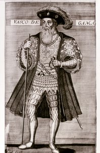 VASCO DA GAMA: Illustration de "OS LUSIADAS" par Luis Camoes, Lisboa 1572 - Portuguese School