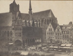 Place du Marché à Ypres, ca. 1851 - Possibly by Louis Désiré Blanquart évrard.