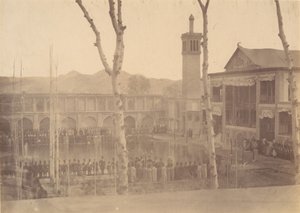 [Palais du Shah, Rendre hommage au Shah Fête de Salam, Téhéran, Iran [même a..., années 1840-60 - Possibly by Luigi Pesce.