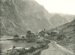 Station de téléphone et hôtels, Gudvangen, Norvège, 1895 - Poulton and Co