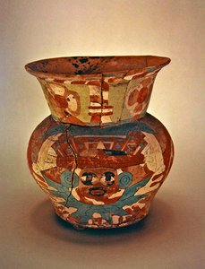 Vase décoré, culture de Teotihuacan (céramique) - Pre Columbian Pre Columbian