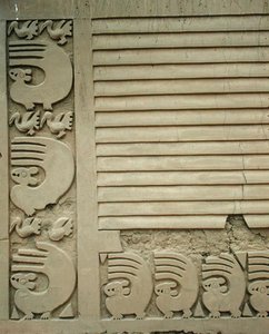 La place des cérémonies, palais Tschudi, construit par les Chimu, (détail)