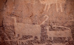 Pétroglyphes, parc historique national de Chaco Culture, 2014 (photo)