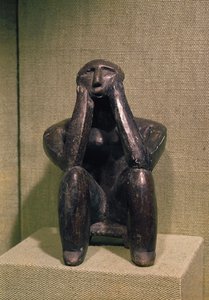 Le Penseur de Cernavodă, culture Hamangia, vers 5000 av. J.-C.