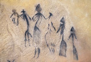 Danse phallique de type stylisé-naturaliste, art mésolithique - Prehistoric Prehistoric