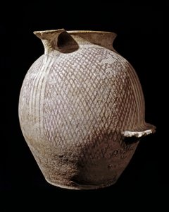 Préhistoire : vase en céramique polychrome de Jéricho. 3000-2100 av. J.-C. Amman, Musée archéologique, Jordanie