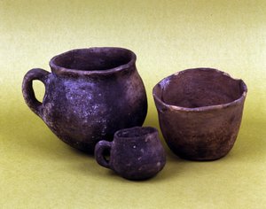 Vase et récipients de la population Hunseans de Lagozza (3100 av. J.-C. - 2200 av. J.-C.) du nord de l