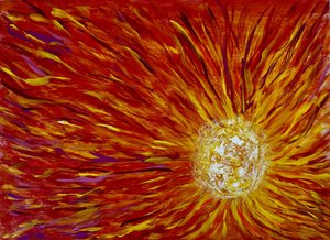 Soleil abstrait flamboyant - Preston Harmon