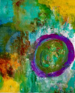 Cercle abstrait aux couleurs vives