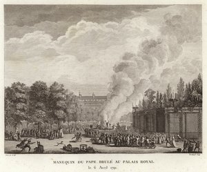 Effigie du pape brûlée au palais royal