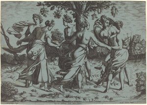 Danse des Dryades - Probably French 16th Century after Pierre Milan after Rosso Fiorentino