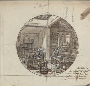 Atelier Lithographique - Probably French 19th Century