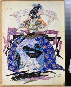 Dessin de costume pour le ballet "Petrouchka" de Igor Stravinski - Dessin de Pyotr Boborykin
