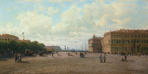 La place du Palais à Saint-Pétersbourg, années 1860