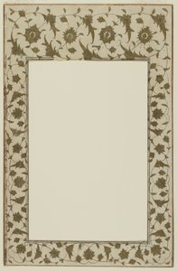 Bordure de manuscrit pochoirée avec motifs floraux - Qajar School