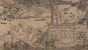 Réunion de poètes au Pavillon des Orchidées, daté de 1607 - Qian Gong
